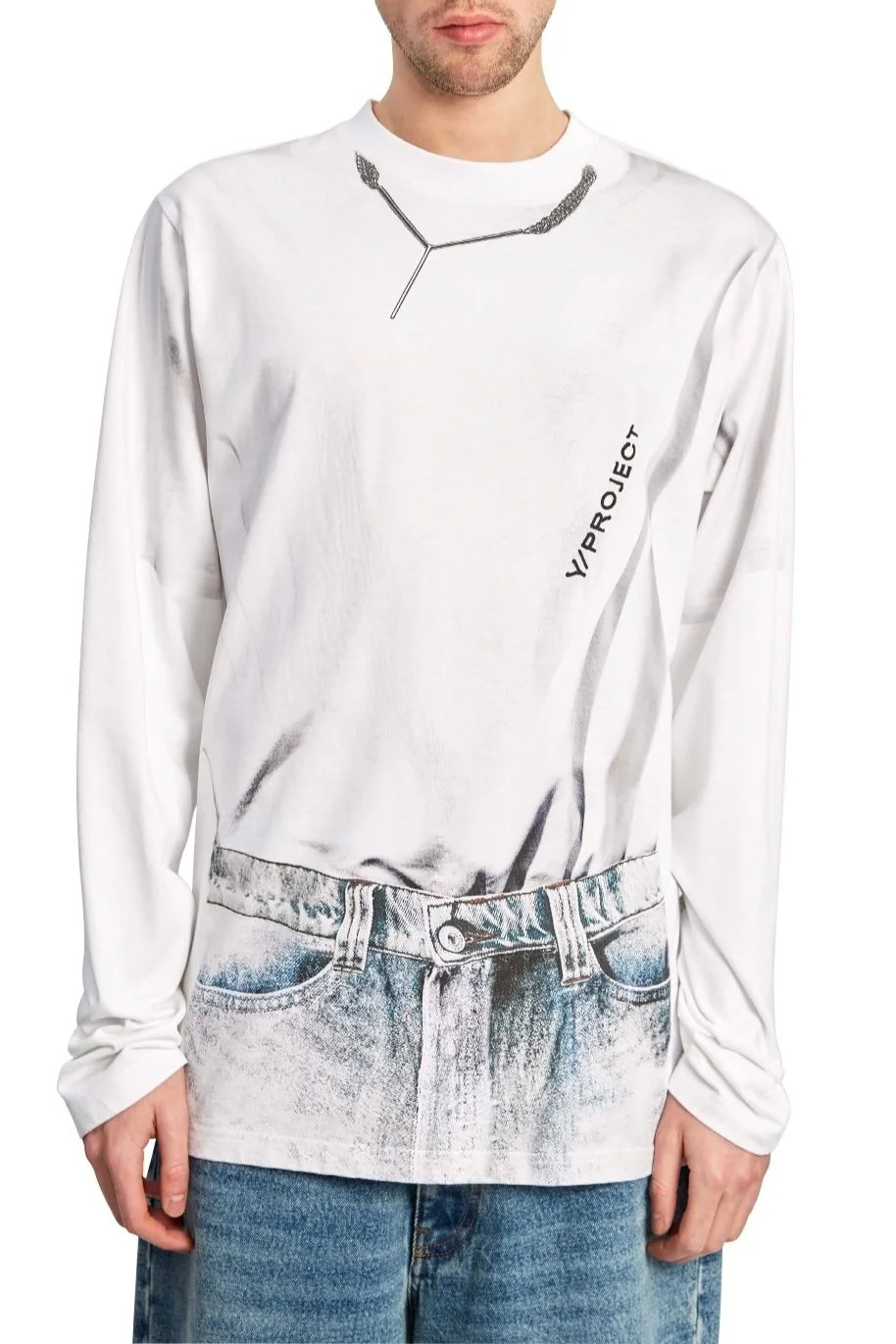 【PROJECT G/R】Trompe-L'Oeil Double T-Shirt Ivory OS] projectgr Trompe-l'oeil Double T-shirt Ivory on Bunjang